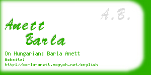 anett barla business card